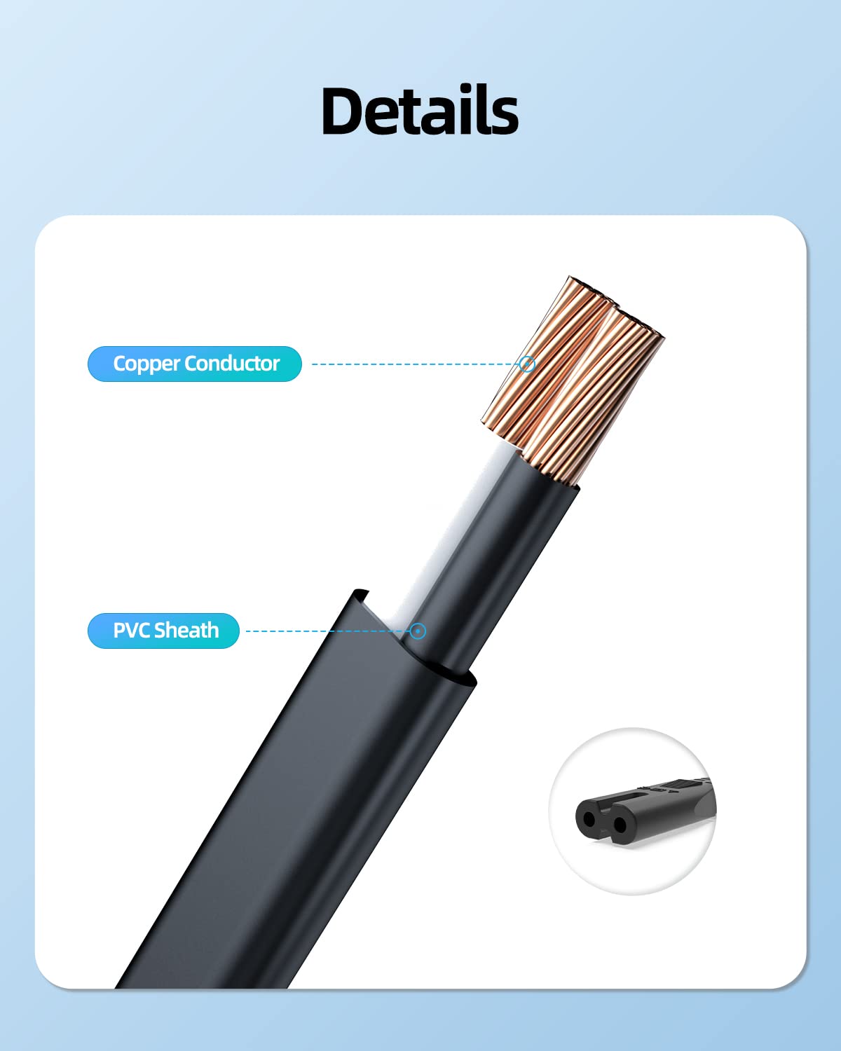 Superer Charger Cord for iRobot Roomba Home Base - Compatible with 600, 800, 900 Series & i Series, 2 Prong, Black, 15.12 x 7